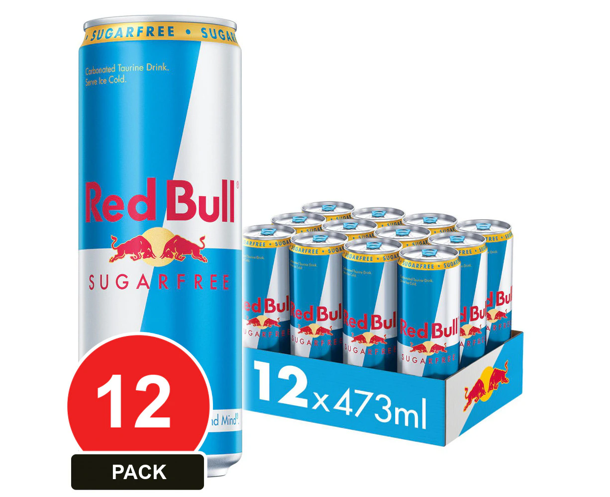 12 Pack, Red Bull 473ml Sugar Free Energy Drink Can