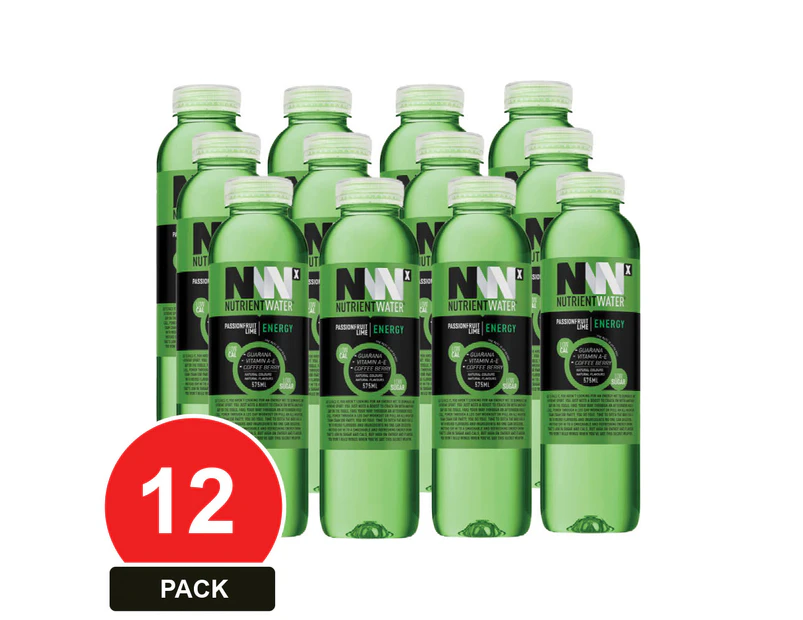 12 Pack, Nutrient Water 575ml Passion/lime (energy)