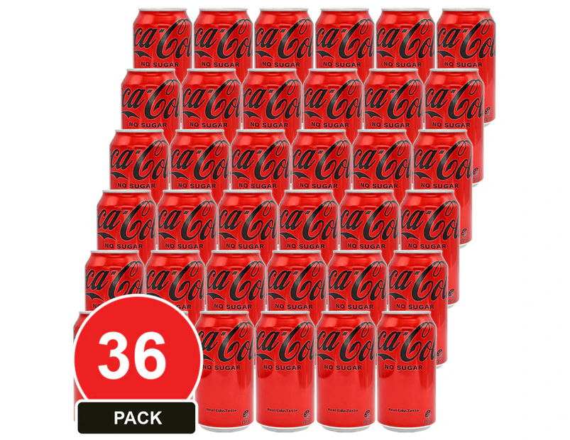36 Pack, Coca Cola 375ml Coke No Sugar 36pk