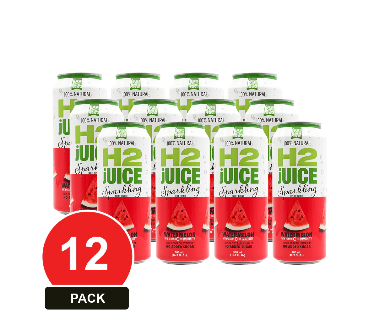 12 Pack, H2 Juice 500ml Sparkling Watermelon