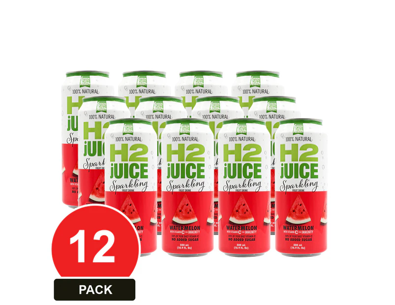 12 Pack, H2 Juice 500ml Sparkling Watermelon