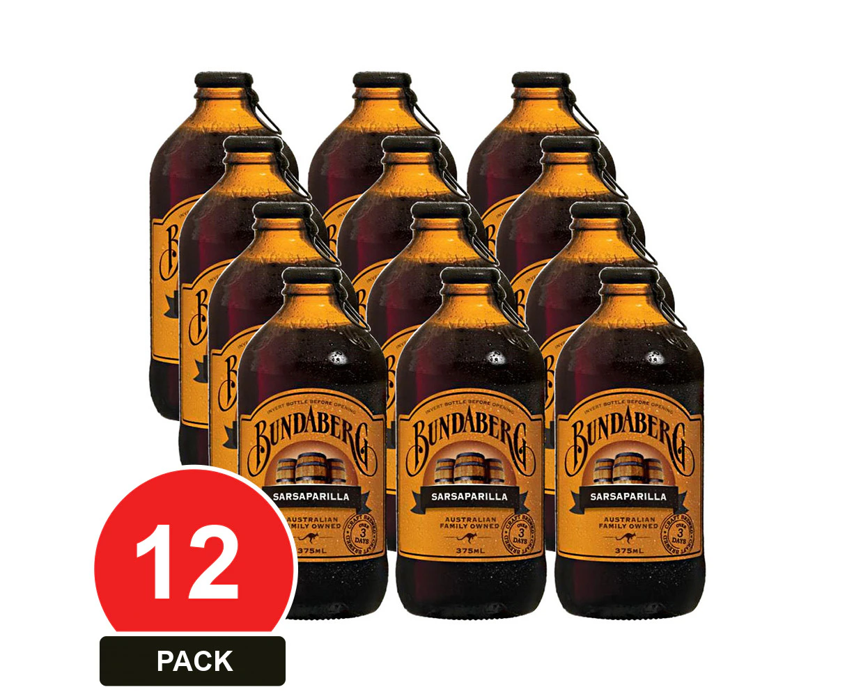 12 Pack, Bundaberg 375ml Sarsaparilla