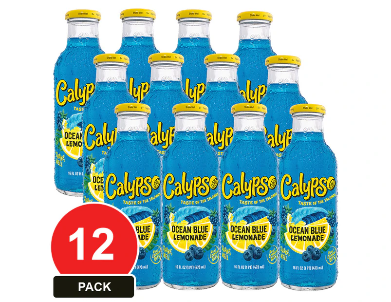 12 Pack, Calypso 473ml Ocean Blue Lemonade