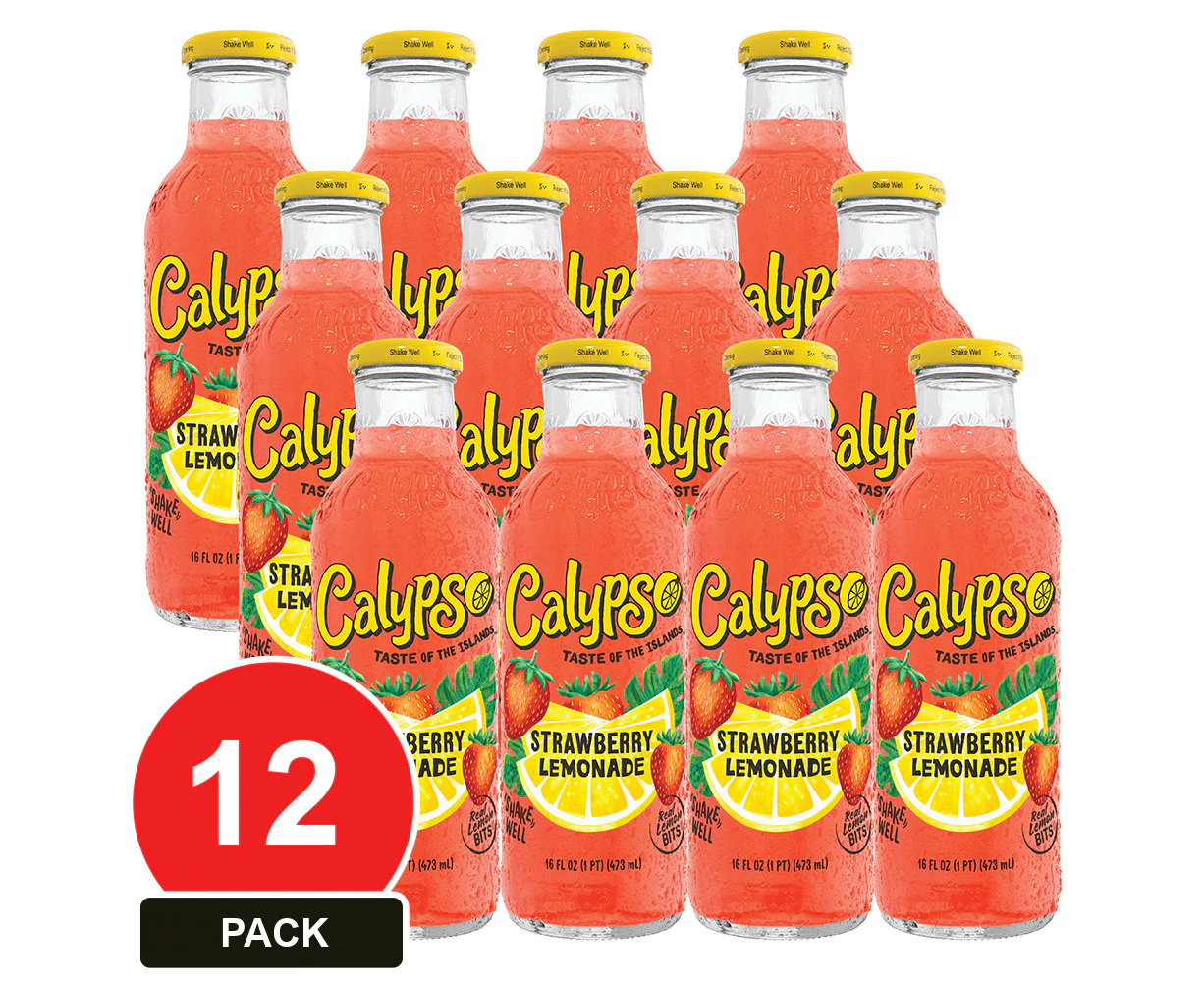 12 Pack, Calypso 473ml Strawberry Lemonade