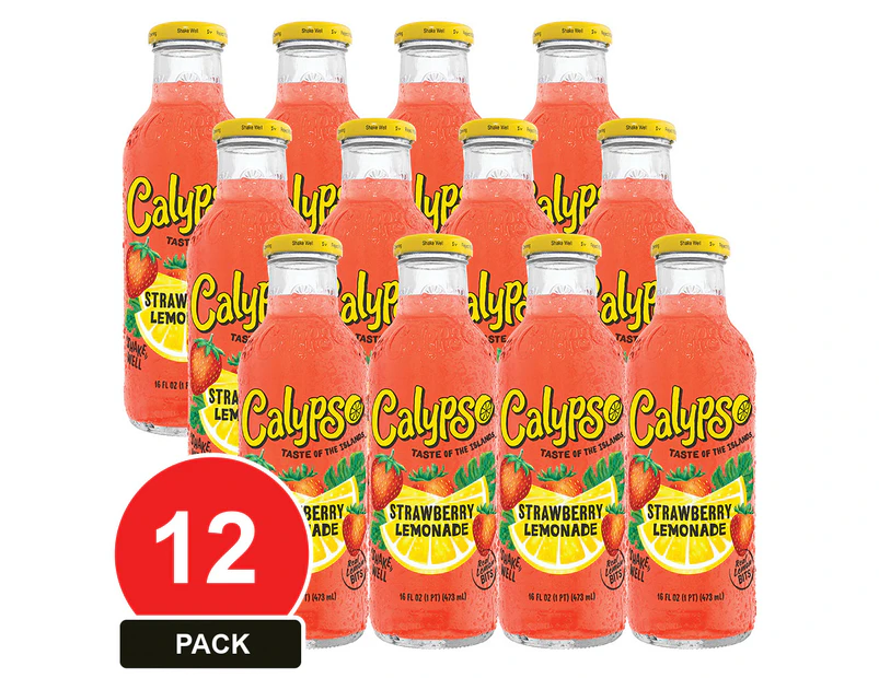 12 Pack, Calypso 473ml Strawberry Lemonade