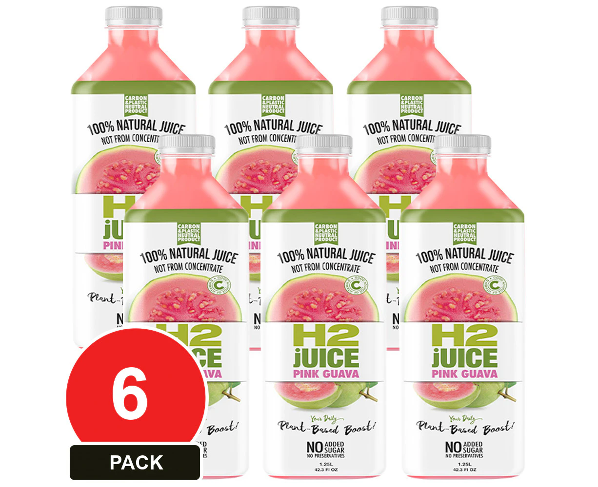 6 Pack, H2juice 1.25l Guava Juice