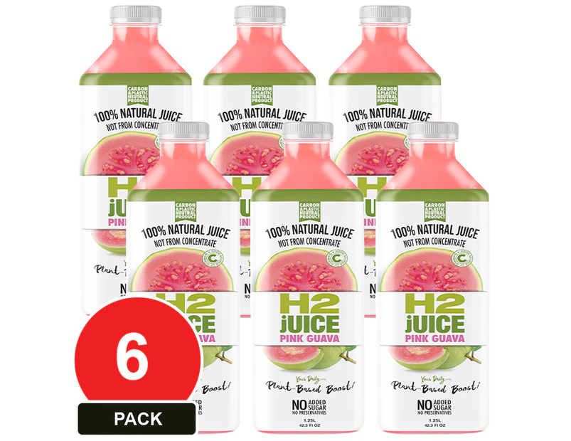 6 Pack, H2juice 1.25l Guava Juice