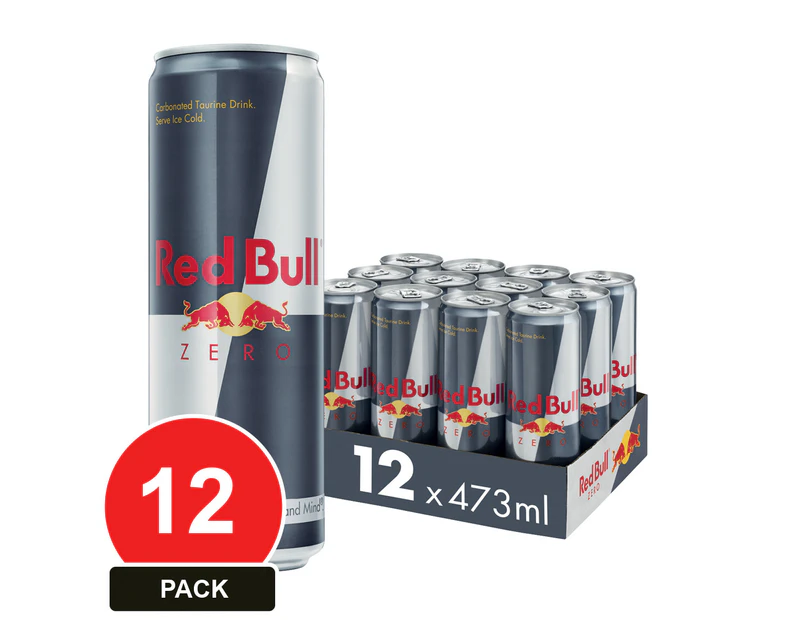 12 Pack, Red Bull 473ml Zero Energy Drink Can