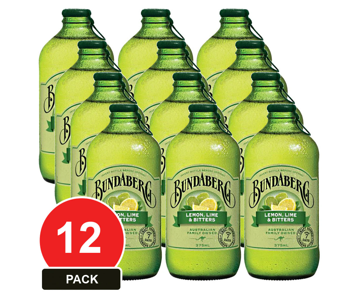 12 Pack, Bundaberg 375ml Lemon Lime & Bitters