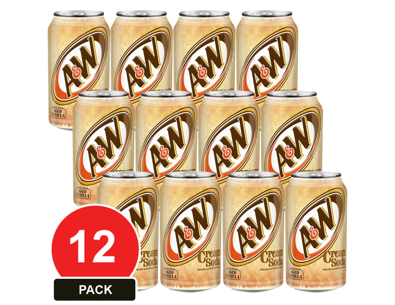 12 Pack, Usa Cans 355ml A&w Cream Soda 12pk