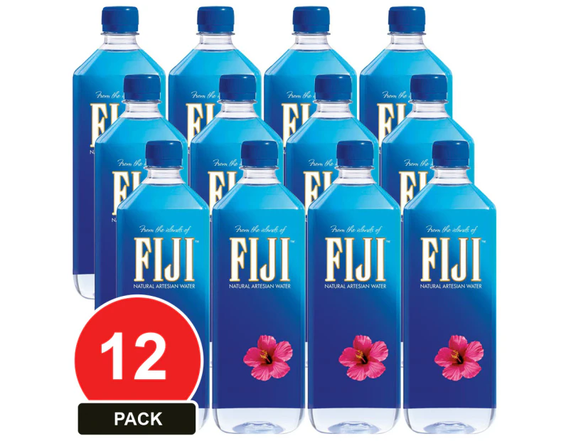 12 Pack, Fiji Water 1lt Natural Artesian Water