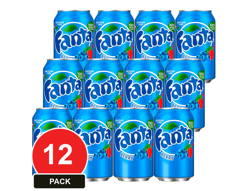 12 Pack, Usa Cans 355ml Fanta Berry 12pk