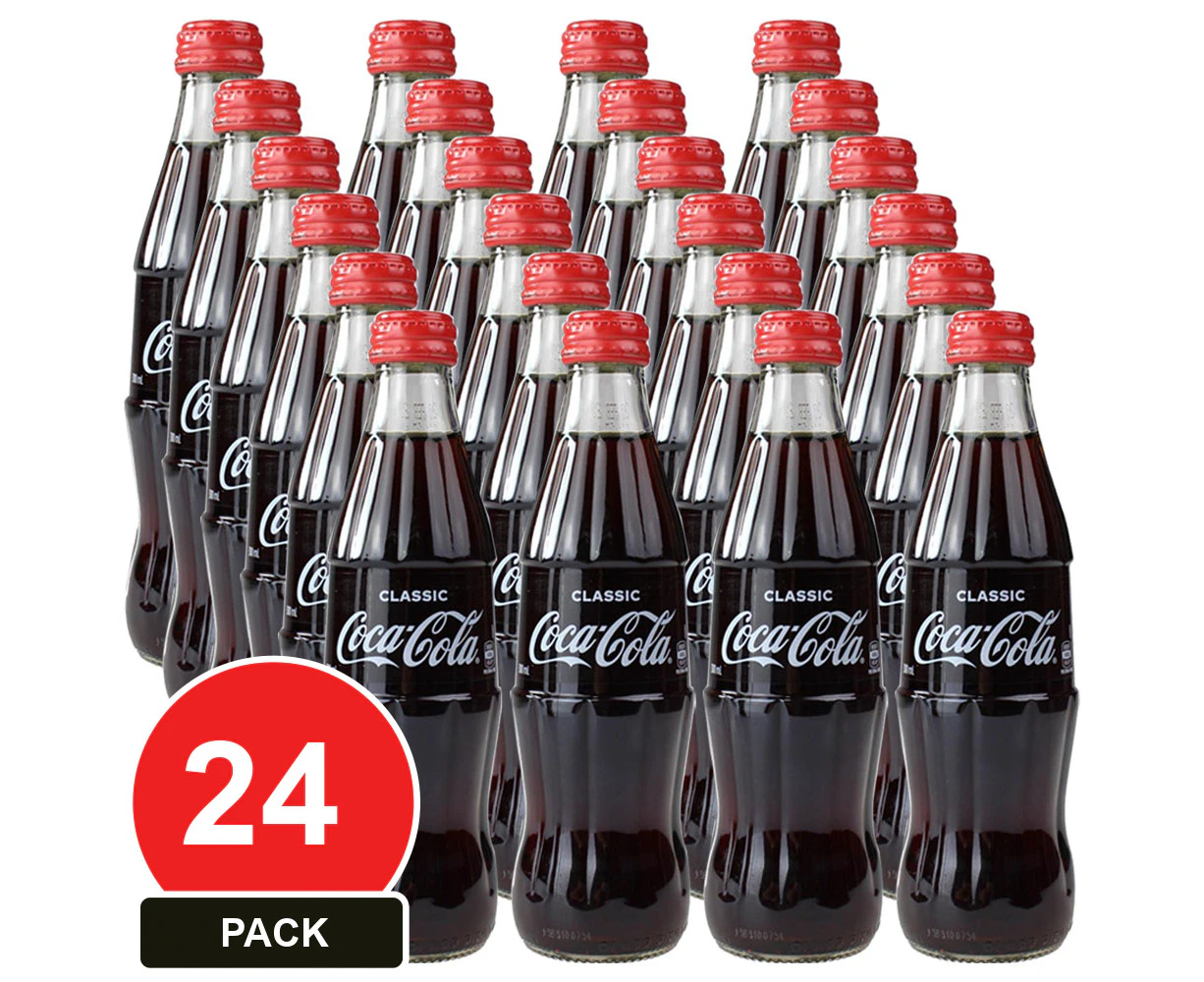 24 Pack, Coca Cola 330ml Coke Glass Screw Bottle