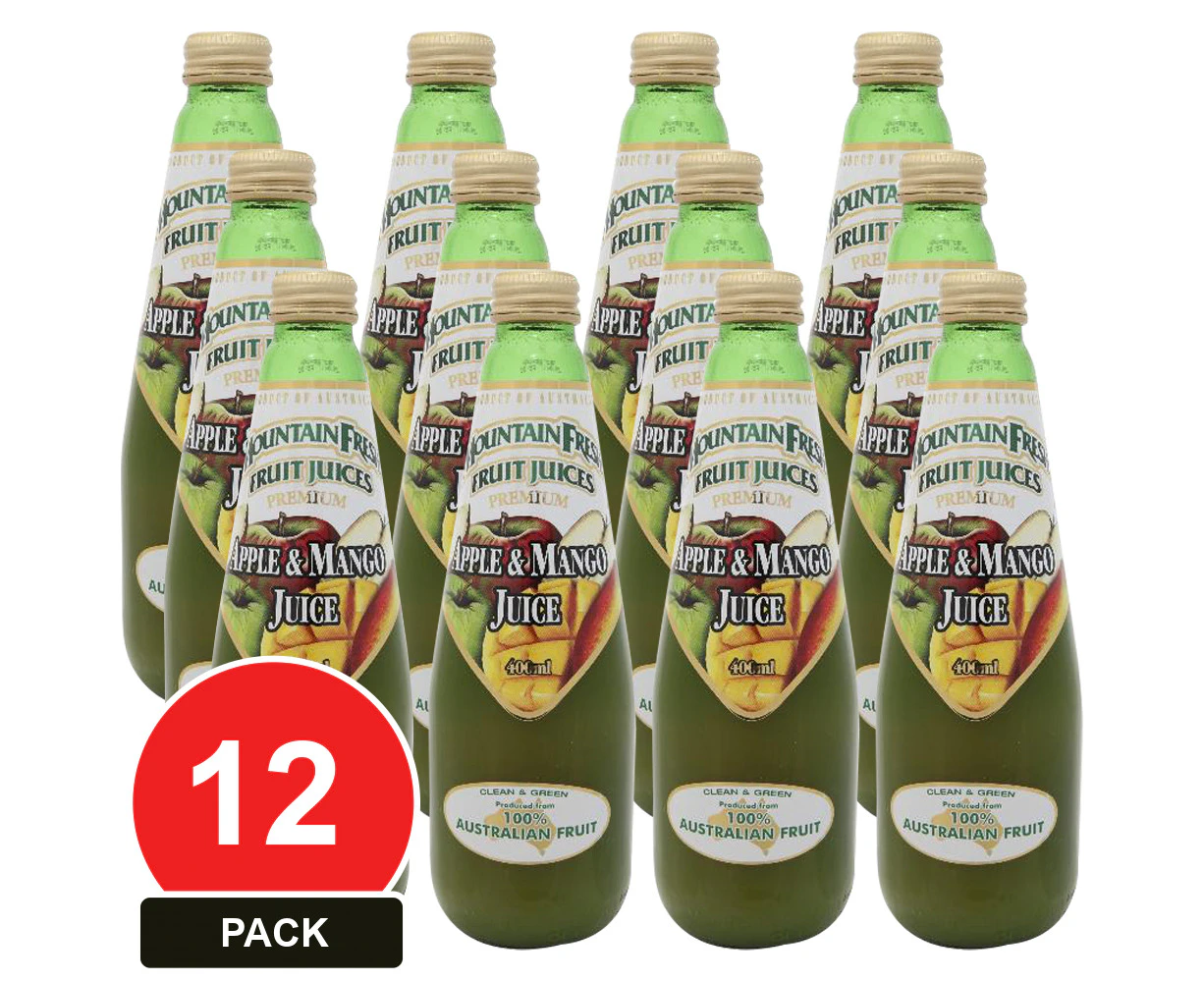 12 Pack, Mountain Fresh 400ml Apple & Mango Juice