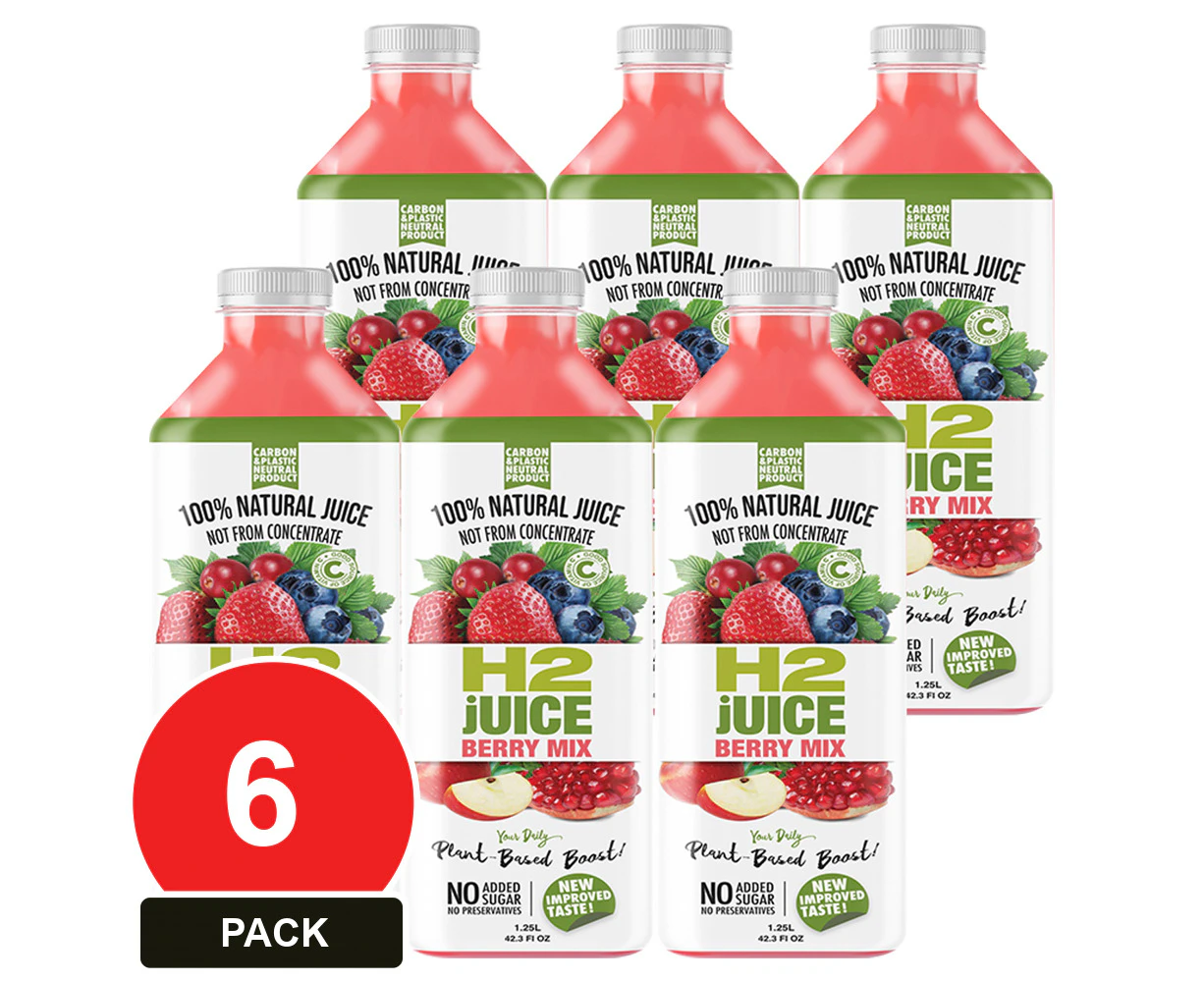 6 Pack, H2juice 1.25l Berry Mix