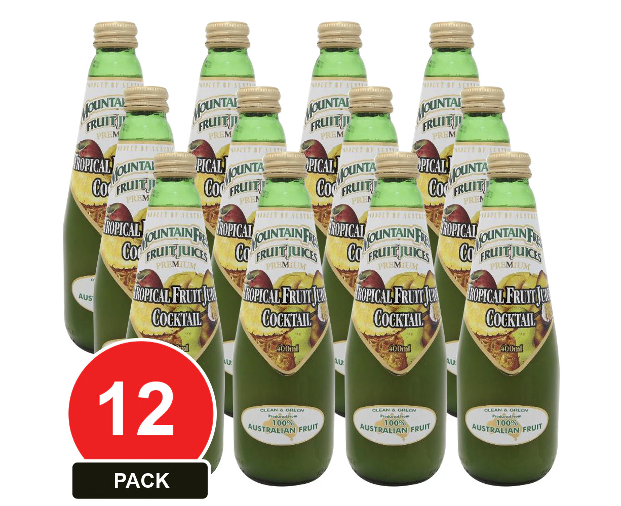 12 Pack, Mountain Fresh 400ml Tropical Juice