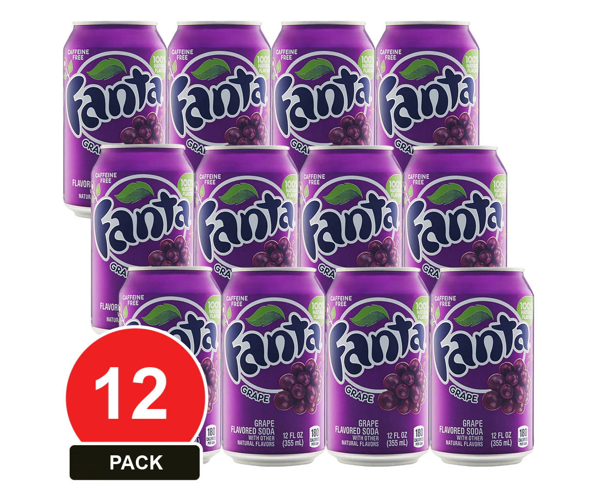 12 Pack, Usa Cans 355ml Fanta Grape 12pk