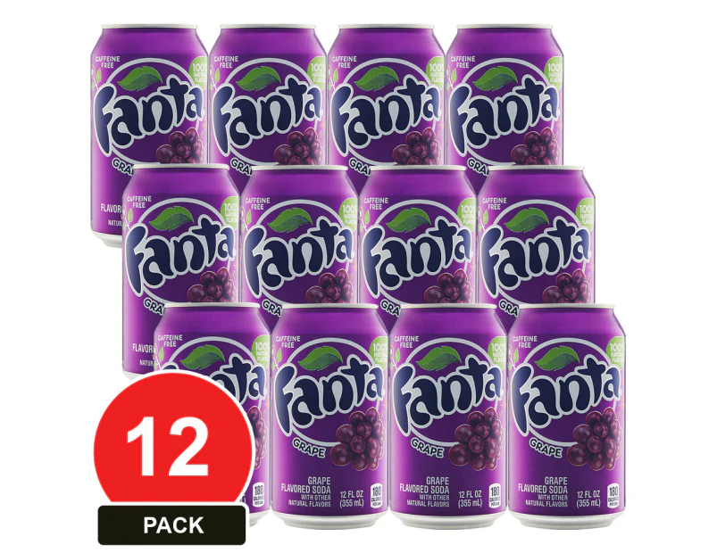 12 Pack, Usa Cans 355ml Fanta Grape 12pk