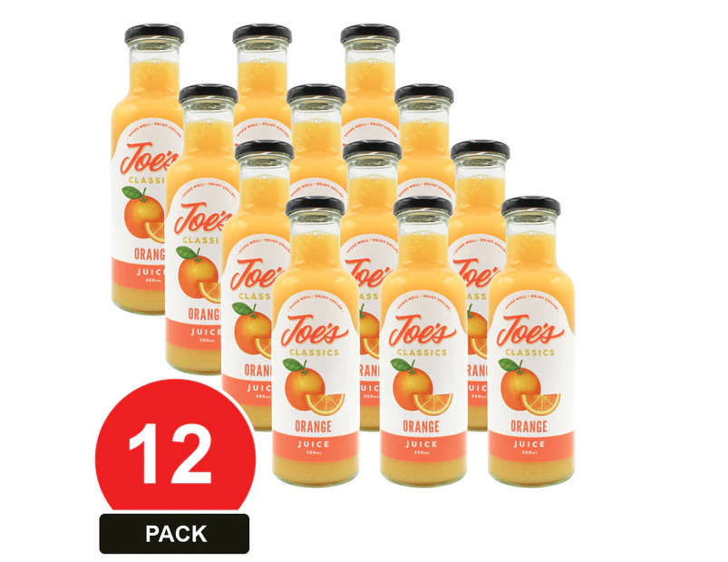 12 Pack, Joe's Classics 350ml Orange Juice xx