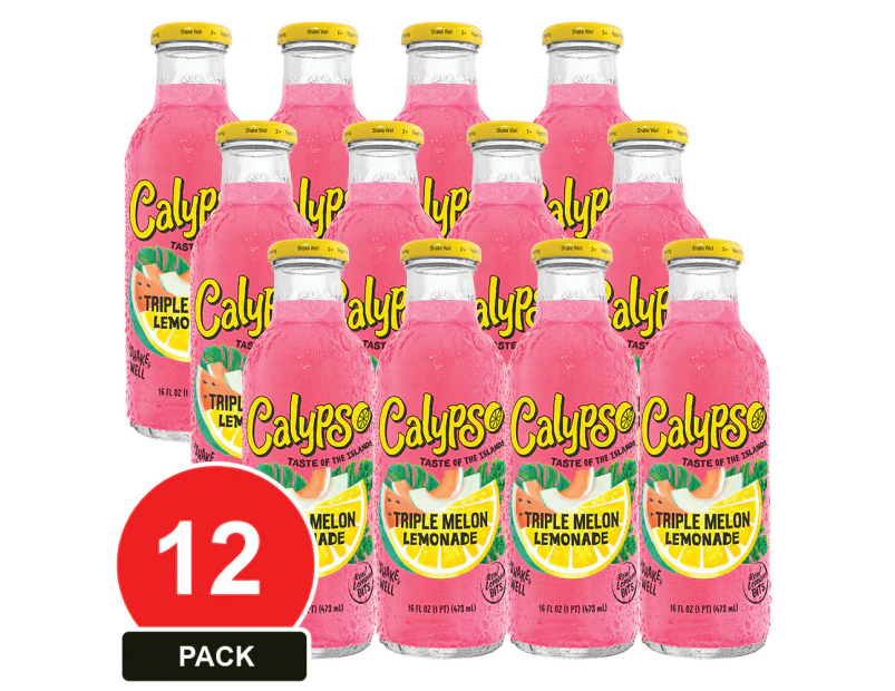 12 Pack, Calypso 473ml Triple Melon Lemonade