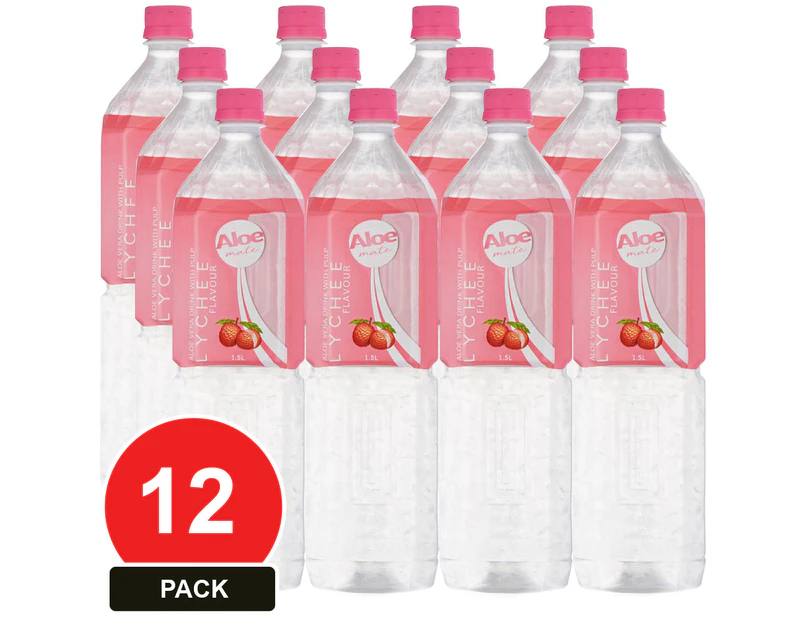 12 Pack, Aloe Mate Aloe Vera 1.5l Lychee