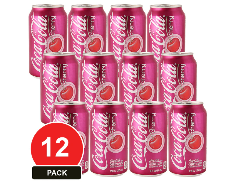 12 Pack, Usa Cans 355ml Cherry Coke 12pk