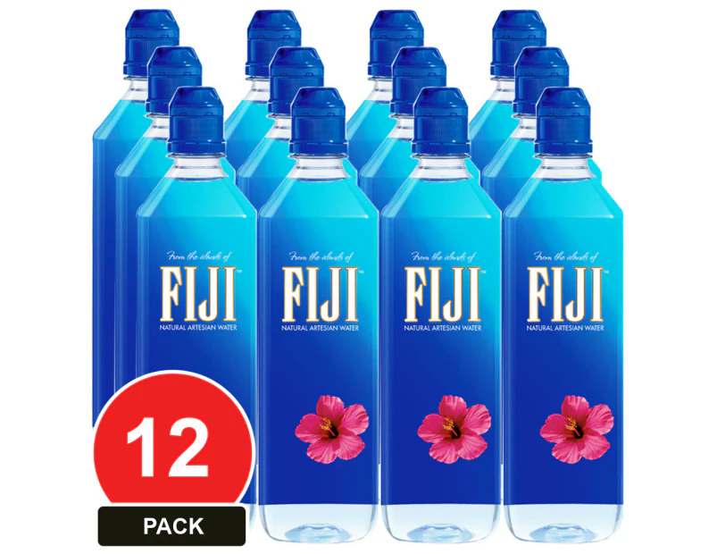 12 Pack, Fiji Water 700ml Sports Cap