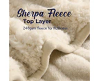 Dreamaker Reversible Sherpa & Coral Fleece Heated Throw Cream 200 x 180cm