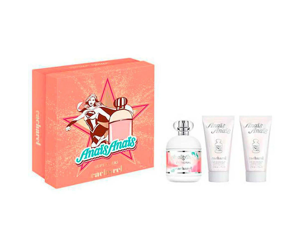 Cacharel Anais Anais For Women  3 Pc Gift Set 100ml/3.4oz EDT Spray 2x Perfumed Body Lotion 50ml/1.7oz