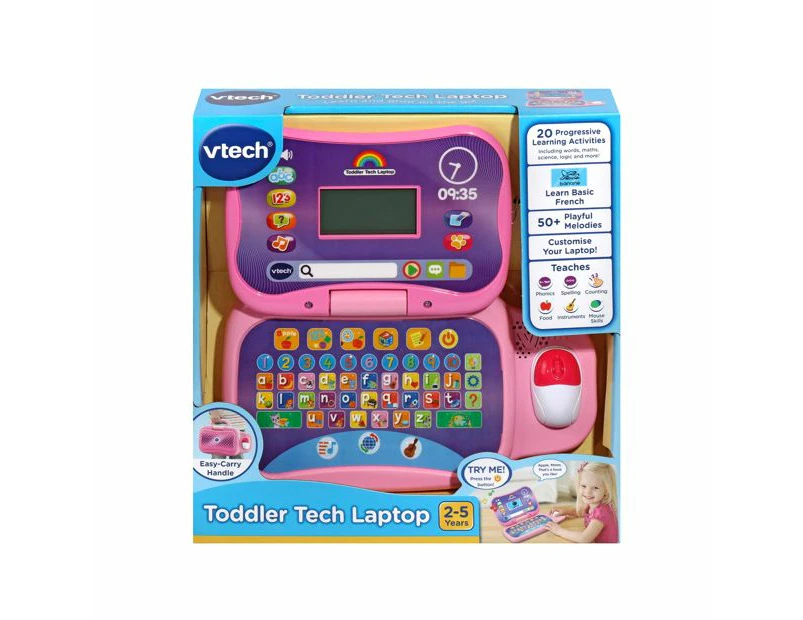 VTech Toddler Tech Laptop Educational Kids Toy Play Activity Pink 2-5 Years