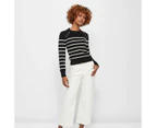 Petites Stripe Button Jumper - Dannii Minogue - Black