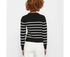 Petites Stripe Button Jumper - Dannii Minogue - Black