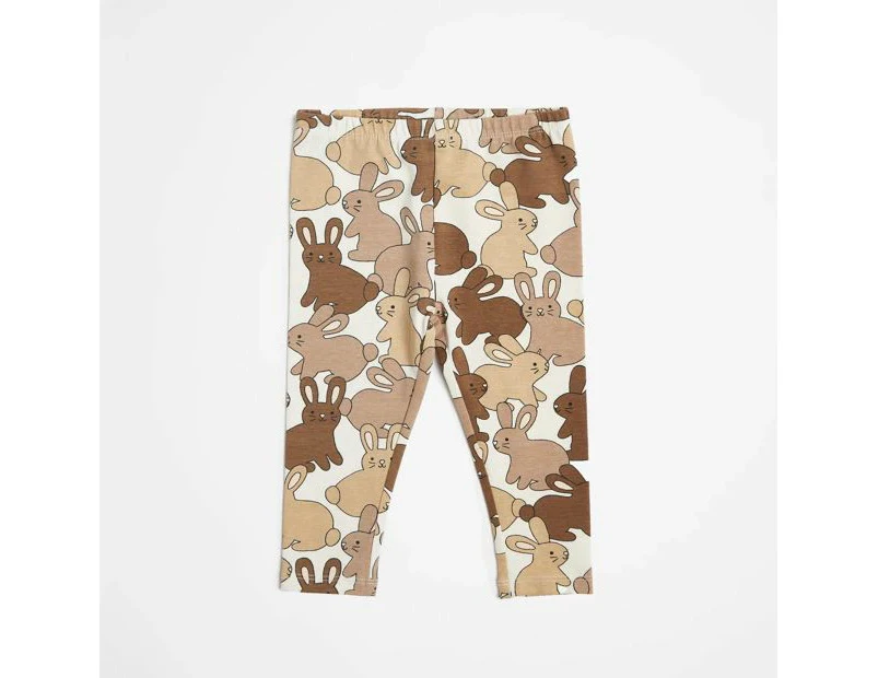 Target Baby Organic Cotton Print Leggings - Bunnies - Neutral