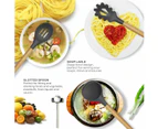 Set of 14 Silicone Utensils Set Wooden Cooking Kitchen Baking Cookware ~ Grey-Black