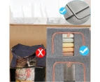 Foldable Storage Box Crushed Steel Frame Clothes Quilt Toys Organizer - Beige 100L