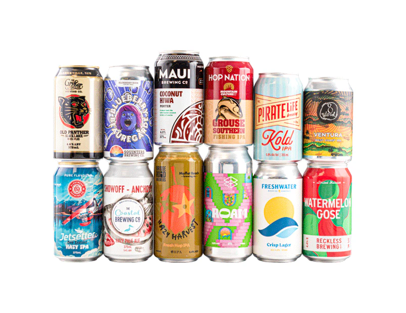 Beer Cartel Limited Edition Tinnie Pack -  Features 12 Of The Latest And Greatest IPA, NEIPA, Hazy, Pale Ale & Other Beers Cans (Limited Stock)