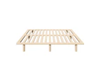 Oikiture Bed Frame Queen Size Wooden Bed Base Solid Slats