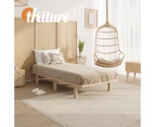 Oikiture Bed Frame Single Wooden Bed Base Solid Slats