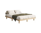 Oikiture Bed Frame Double Size Wooden Bed Base Platform