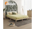 Oikiture Bed Frame Double Size Wooden Bed Base Platform