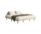 Oikiture Bed Frame King Size Wooden Bed Base Solid Wood Slats