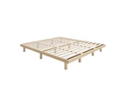 Oikiture Bed Frame King Size Wooden Bed Base Solid Wood Slats