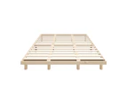 Oikiture Bed Frame King Size Wooden Bed Base Solid Wood Slats