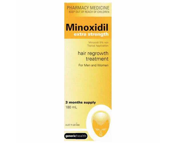 Minoxidil Extra Strength 5 Percent 180ml 3 Month Supply Regaine Hair Loss Treatment