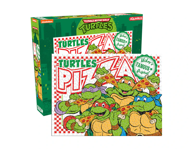 500pc Aquarius 35x48cm TMNT Pizza Jigsaw Puzzle Kids/Family Party Game 14y+