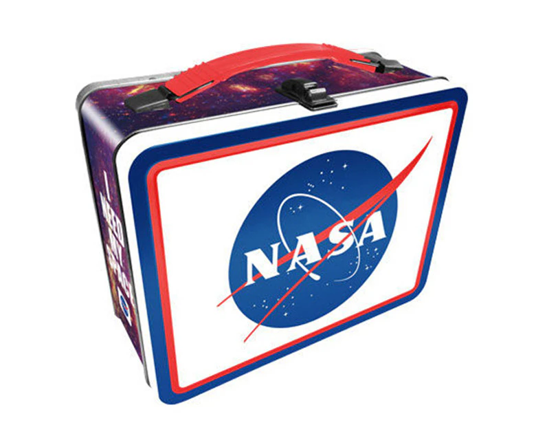 Aquarius 22cm NASA Tin Carry All Fun Box w/ Handle Large Lunchbox Storage Case