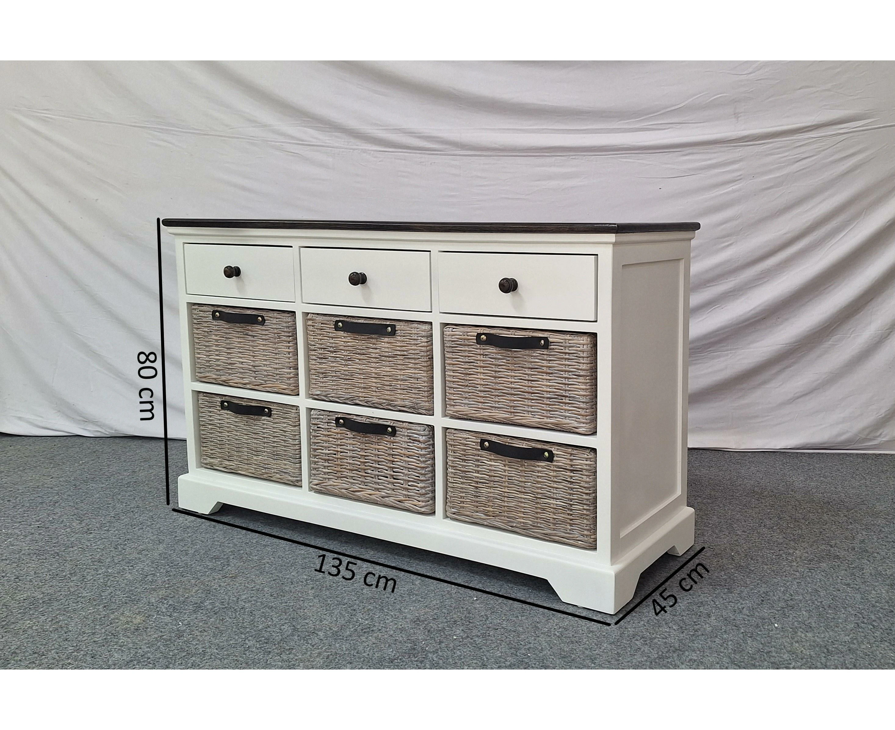 Merissa Cabinet - 3 Drawer And 6 Baskets