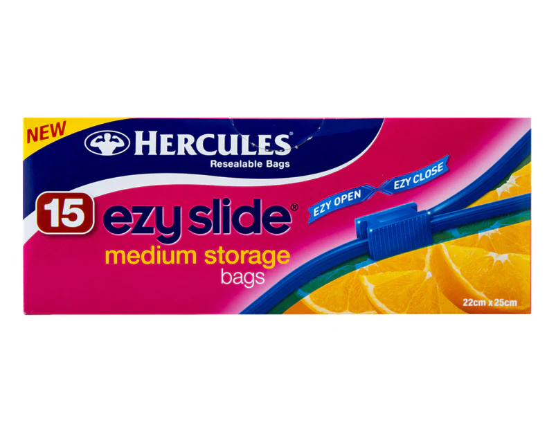 Hercules Ezy Slide Medium Storage Bags 15pk