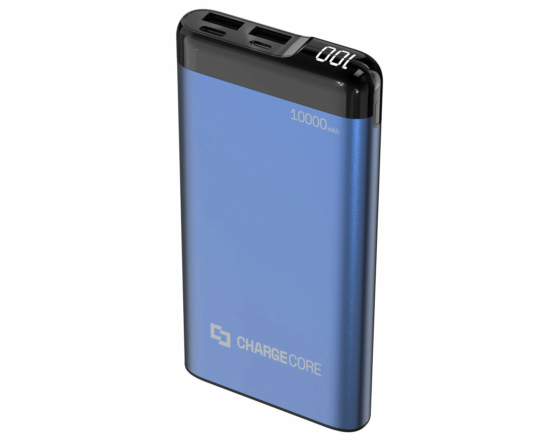 Chargecore 10000mAh Power Bank MicroUSB/Type C Portable External Charger Blue