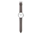 TONY+WILL Women's 41mm Lunar Leather Watch - Silver/Grey/White